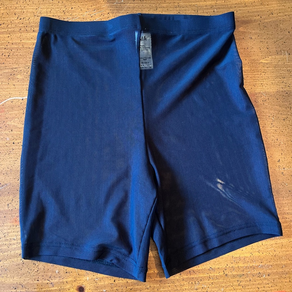 Weissman Dancewear Black Mesh Longline Shorts 16638 - Medium Adult 8/10